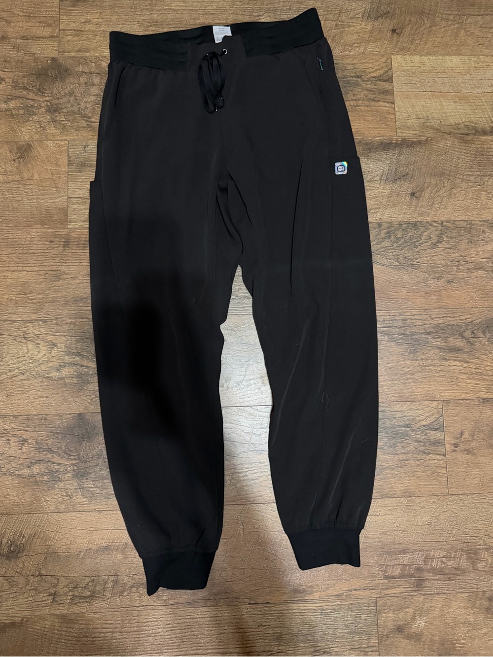 Womens Black Jogger scrub Pants with Drawstring Waist- Wonder Wink